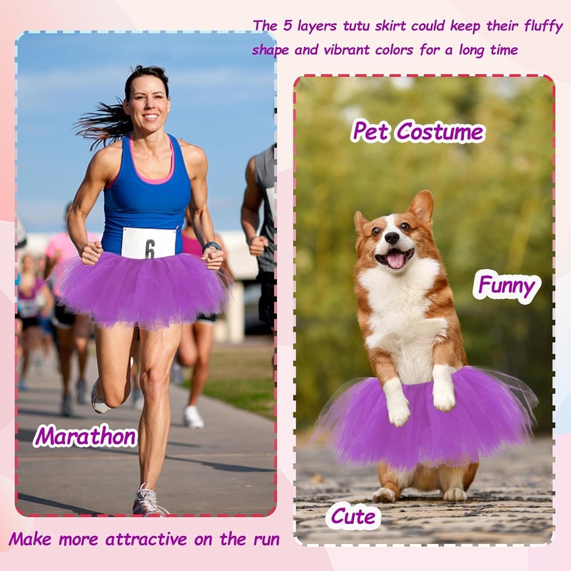 ILHSTY 3 Pack Women Teens Adult Tutu Skirt, 5 Layers Puffy Classic Tulle Tutus Skirts for Women Ballet Run Party Halloween Costume - Image 3
